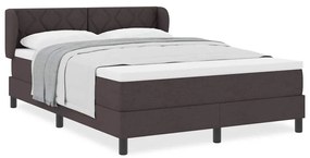 Cama Box Spring vidaXL com Colchão Castanho Escuro 140x200 cm Tecido