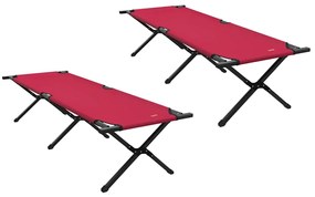 Camas dobráveis 2 pcs com bolsa Vermelho 600D Tecido Oxford