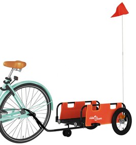 Reboque de bicicleta tecido oxford/ferro laranja