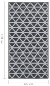 Tapete de exterior 120x180 cm ARAKIL PP preto