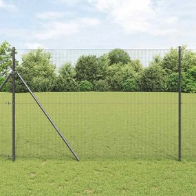 vidaXL Cerca de Fio Soldado com 7 Postes Cinza 1.5x10 m Aço