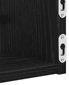 Prateleiras de Parede 2 pcs Preto Carvalho 60x16x14 cm Madeira de Enge