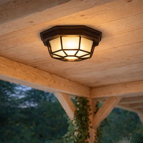 Luminária de teto rústica castanho ferrugem 21,3 cm IP44 - Bri