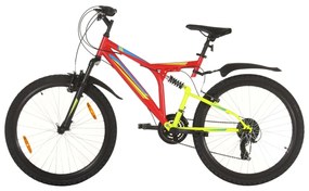 Bicicleta de montanha 21 velocidades roda 26" 49 cm vermelho
