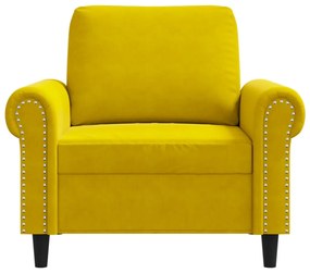 Poltrona 60 cm veludo amarelo