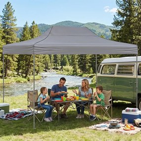 Tenda dobrável 431 x 291 cm, pop-up com 4 paredes amovíveis, altura ajustável, 4 x Sacos de areia, saco de transporte, rodas, impermeável, para pátio,