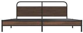 Estrutura cama sem colchão 180x200 cm metal carvalho castanho