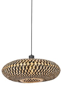 Candeeiro de suspensão oriental preto bambu 50 cm - Ostrava Oriental