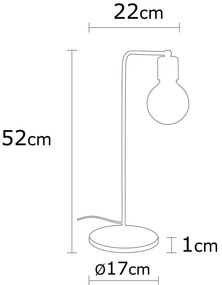 Candeeiro de Mesa Harput – Preto Cobre – 52 cm
