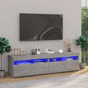Móveis de TV com luzes LED 2 pcs 75x35x40 cm cinzento cimento