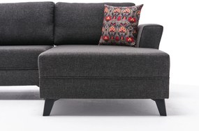 Sofá-Cama de Canto Eris – Antracite – 300x78x202 cm