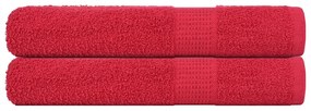 Toalhas de sauna 2 pcs 80x200 cm 360 gsm 100% algodão vermelho