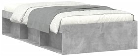 Estrutura de cama 90x190 cm cinza cimento