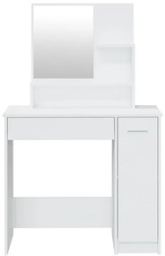 Toucador com espelho 86,5x35x136 cm branco brilhante
