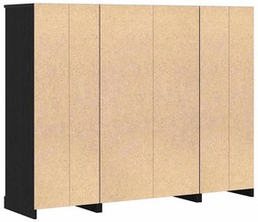 Armário Alto Carvalho Preto 132x35,5x103,5 cm Madeira de engenharia