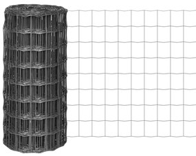 Cerca 10x0,8 m aço cinzento