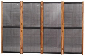 Divisória/biombo com 4 painéis 280x180 cm preto