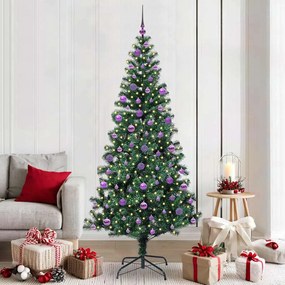 vidaXL Árvore de Natal Artificial Pré-iluminada Verde 210 cm