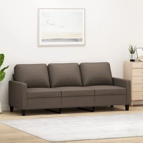 vidaXL Sofá de 3 lugares tecido 180 cm cinzento-acastanhado