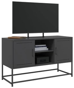 Móvel de TV 100,5x39x60,5 cm aço preto