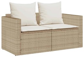 5 pcs conjunto sofás de jardim c/ almofadões empilhável vime PE