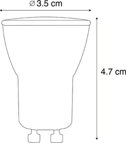 Conjunto de 5 Lâmpadas LED GU10 Reguláveis 35mm 3W 220 lm 2700K