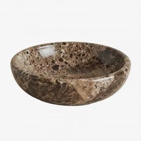 Lavabo Redondo Ø40 Cm Em Pedra Natural Eskel Mármore Castanho Emperador - Sklum