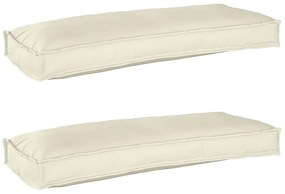 vidaXL Almofadas para Palete para Banco 2 pcs Creme 100x40x8 cm Tecido Oxford