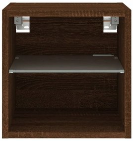 Móvel parede p/ TV c/ luzes LED 30x28,5x30cm carvalho castanho