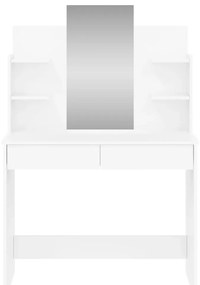 Toucador com espelho 96x39x142 cm branco brilhante