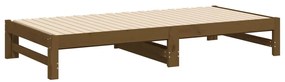 Estrutura sofá-cama de puxar 2x(90x190)cm pinho maciço castanho