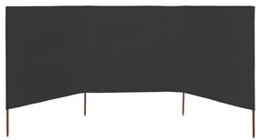 Para-vento com 3 painéis em tecido 400x120 cm antracite