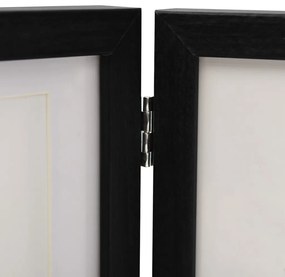 Moldura com três dobras 22x15 cm+2x(10x15 cm) preto
