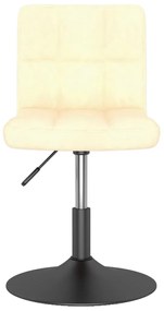Cadeiras de jantar giratórias 2 pcs veludo cor creme