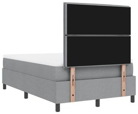 Cama Box Spring com Colchão Cinza Claro Cama de Tecido
