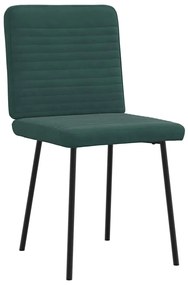 Cadeiras de jantar 6 pcs veludo verde-escuro