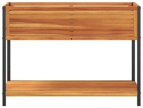 Vaso/floreira de jardim c/ prateleira 110x45x80 cm acácia/aço