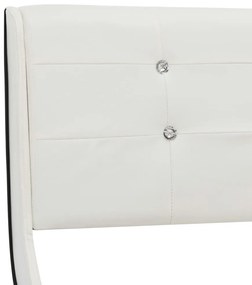 Estrutura de cama 160x200 cm couro artificial branco