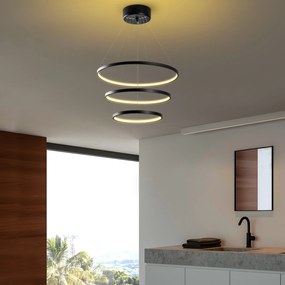 Candeeiro de Teto LED "Simit" Regulável – Preto – 50x50x80 cm – Design