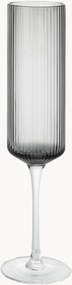 Copos de champanhe de vidro artesanais Ripple, conjunto de 2