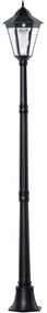 Outsunny Candeeiro Solar de Exterior com Ligar e Desligar Automático Resistente às Intempéries, Estrutura de Alumínio IP44 22x22x194 cm Preto
