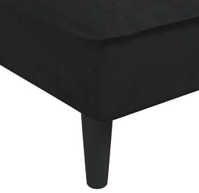 Sofá-cama em forma de L 255x140x70 cm veludo preto