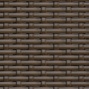 2 pcs conjunto lounge de jardim c/ almofadões vime PE castanho