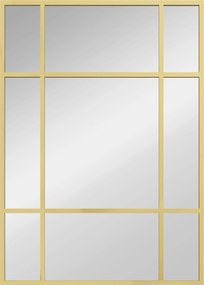 HOMCOM Espelho Retangular de Parede Espelho de Janela 70x50cm com Moldura Metálica Espelho Decorativo para Sala Quarto Dourado | Aosom Portugal