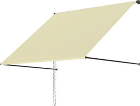 Toldo manual retrátil com inclinação ajustável, 150 x 116 cm, proteção UV, alumínio e poliéster, cor creme