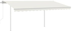 Toldo automático c/ LED e sensor de vento 4,5x3,5 m cor creme
