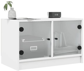 Móvel de TV c/ portas de vidro 68x37x42 cm branco