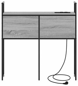 Cabeceira de armazenamento com cabeceira Sonoma cinzento 90 cm