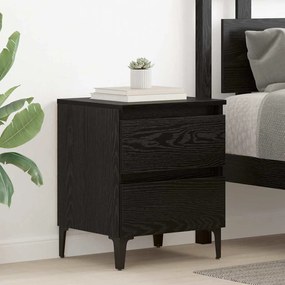 vidaXL Cabinet de Cama Carvalho Preto 40x35x50 cm Madeira Engenheirada