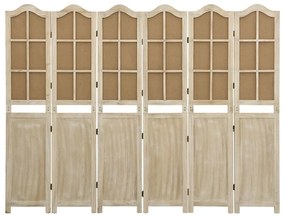 Divisória de quarto com 6 painéis 214x165 cm tecido castanho